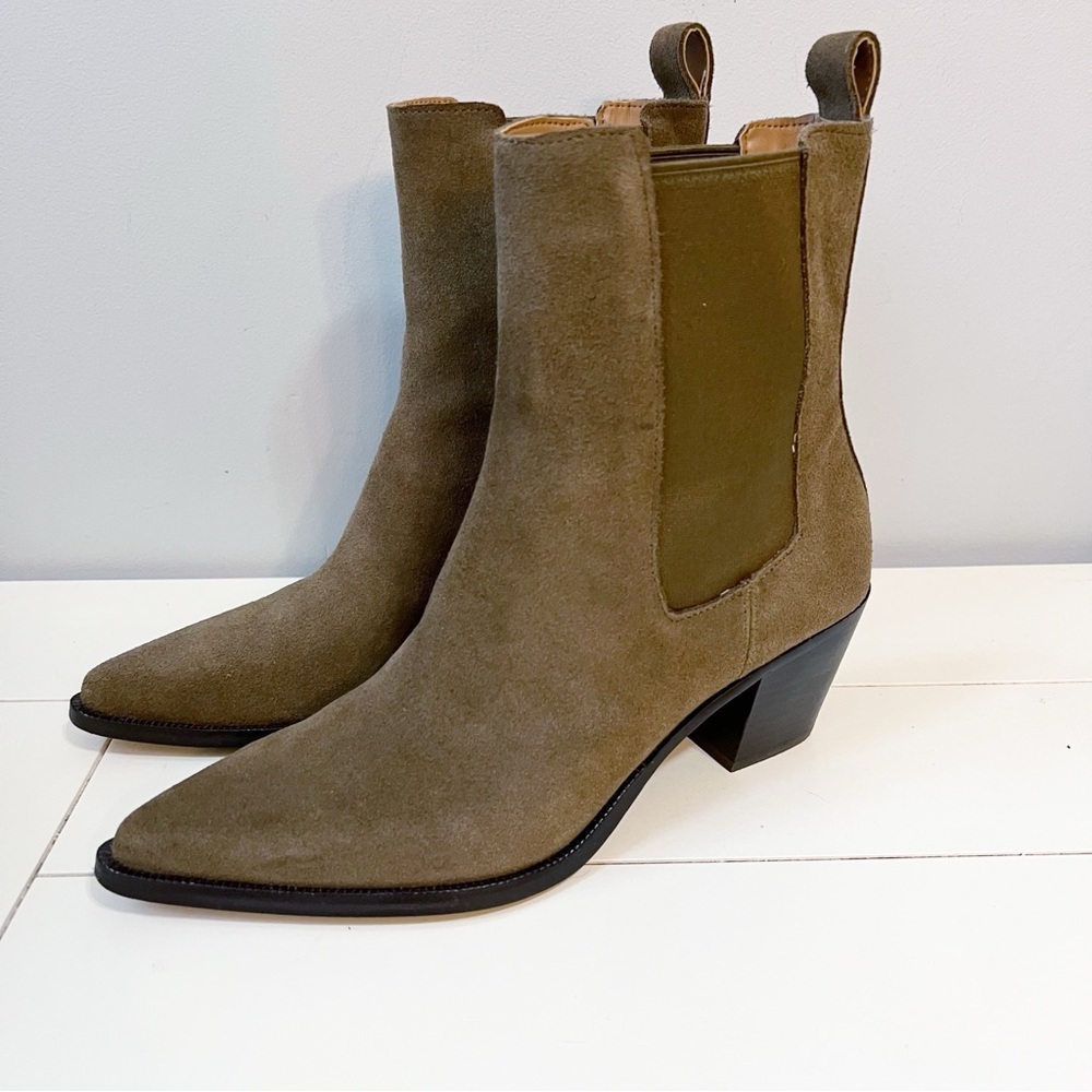 Dolce Vita Shadie H2O Western Bootes Army Green Suede Size 7